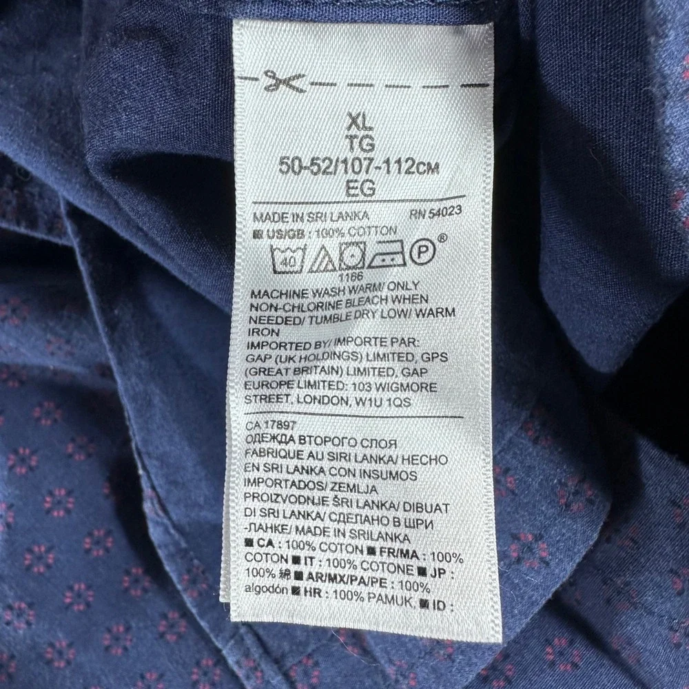 Banana Republic Button Down Mens XL Extra Large Blue Grant Slim Fit Luxe Poplin